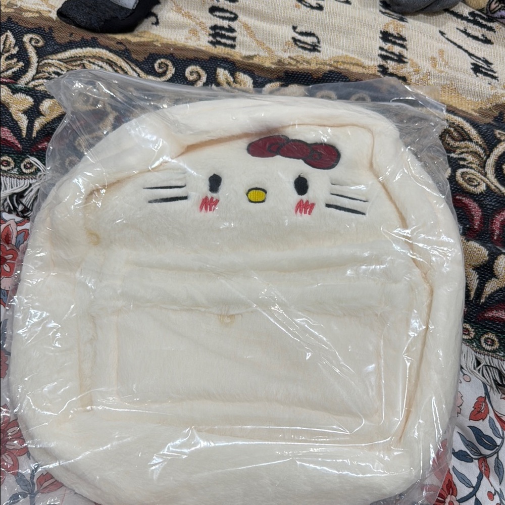 Hello Kitty Cream Plush Backpack